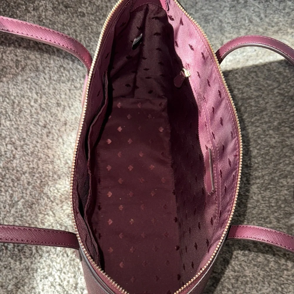 Like New:Kate Spade Sparkling Maroon Tote - Picture 5 of 7